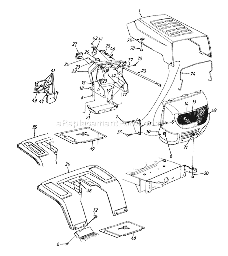 Page F Diagram and Parts List for 13AM672G088 TMO-3103203 -1997 Yard Machines Lawn Tractor